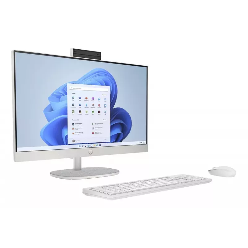 HP All-in-One 24-cr0061nf, AMD Ryzen 7 7730U, 16GB RAM, 1TB SSD, 23,8 inch Full HD IPS, Windows 11 Home, Biały