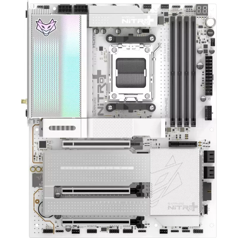 SAPPHIRE NITRO+ X870EA PHANTOMLINK P.E Płyta główna, AMD X870E, Socket AM5, DDR5, Wi-Fi 7, Biała/Czarna