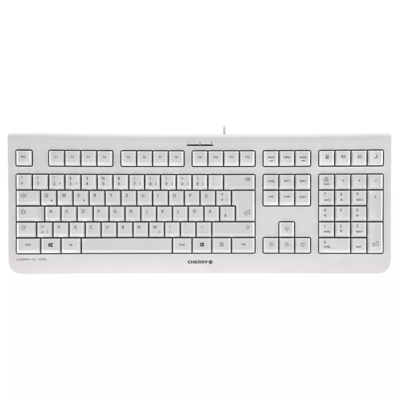 Klawiatura Cherry KC 1000 - Pan Nordic - Jasnoszara