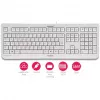 Klawiatura Cherry KC 1000 - Pan Nordic - Jasnoszara