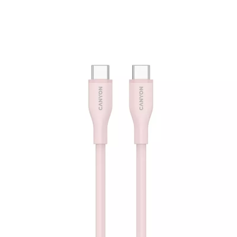 CANYON USB-C do USB-C Kabel 60W 1m Silikonowy Pink Sand