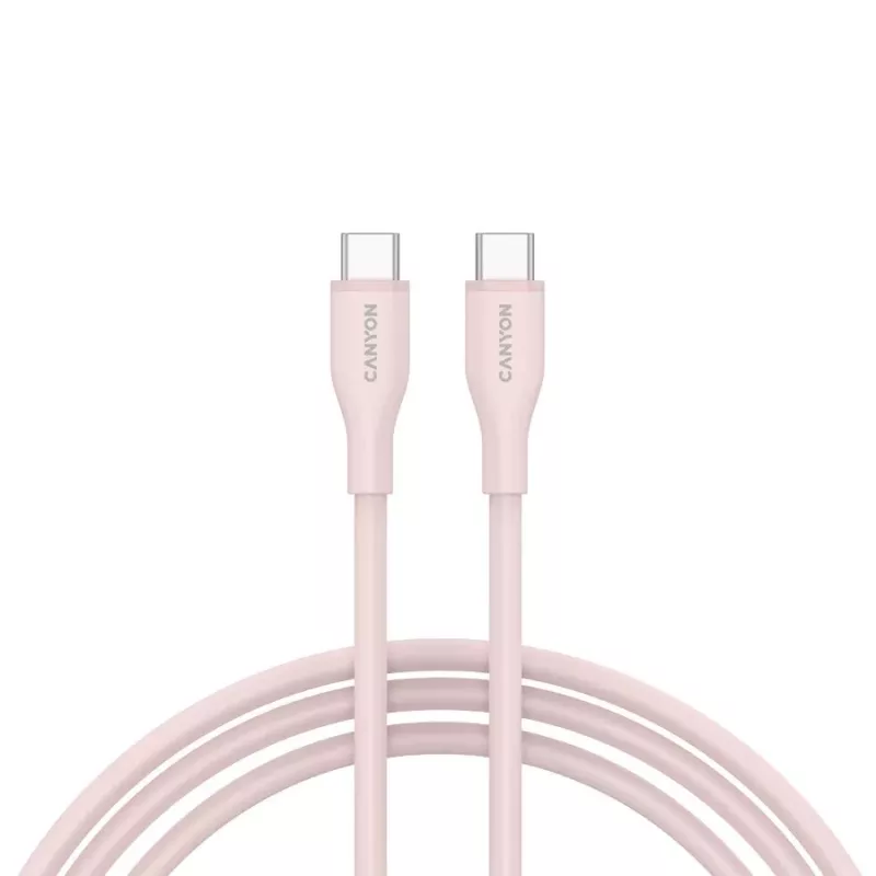 CANYON USB-C do USB-C Kabel 60W 1m Silikonowy Pink Sand