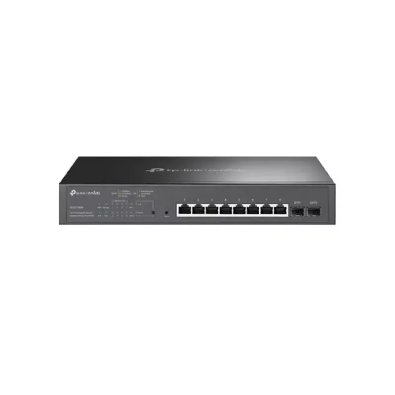 TP-LINK TL-SG2210MP Smart Managed Layer 2+ Switch, 8-Port Gigabit PoE+ z 2 slotami SFP, budżet PoE 150W, montaż w szafie