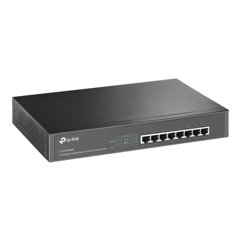 TP-Link TL-SG1008MP Niezarządzalny przełącznik Gigabit Ethernet PoE+ (8 portów, budżet 126 W, czarny)