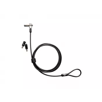 HP Nano MK Lock - Zamek kablowy na klucz do gniazda Kensington Nano Security, linka stalowa ocynkowana 1,83 m, czarno-srebrny