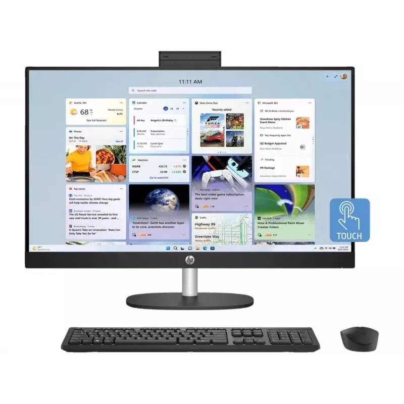 HP All-in-One 27-cr1003ne Intel Core Ultra 7 155U 32GB DDR5 RAM 512GB SSD 27 inch Full HD Touchscreen Windows 11 Home (produkt odnowiony)