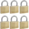 Master Lock 140EURSIX Zestaw 6 kłódek z tym samym kluczem, korpus mosiężny 22mm