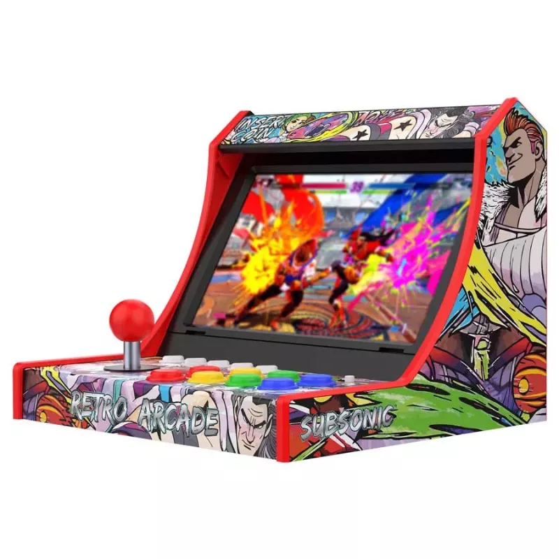 Subsonic Retro Arcade Arcade Stick / Fight Stick do PC, PS3, PS4, Nintendo Switch, Xbox One, Xbox Series X/S, USB-A, kabel 2,5 m, czarno-czerwony