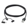 Eaton Tripp Lite Series Universal USB-A do Lightning, USB Micro-B i USB-C Sync/Charge Kabel (M/3xM), certyfikowany MFi, czarny, 1,8 m (6 ft)
