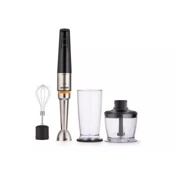 Gorenje HBX1200EB 1200 W Blender ręczny z plastikowym pojemnikiem, 0,8 L, wał ze stali nierdzewnej, czarny