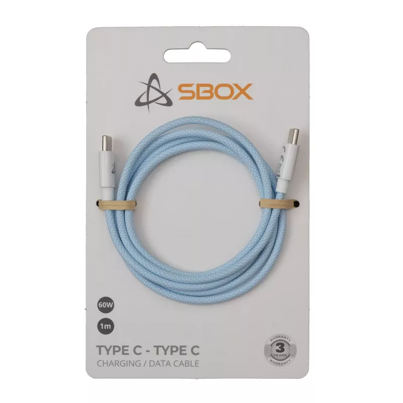 SBOX USB-C do USB-C Kabel 1m Niebieski - Ładowanie i Synchronizacja Danych