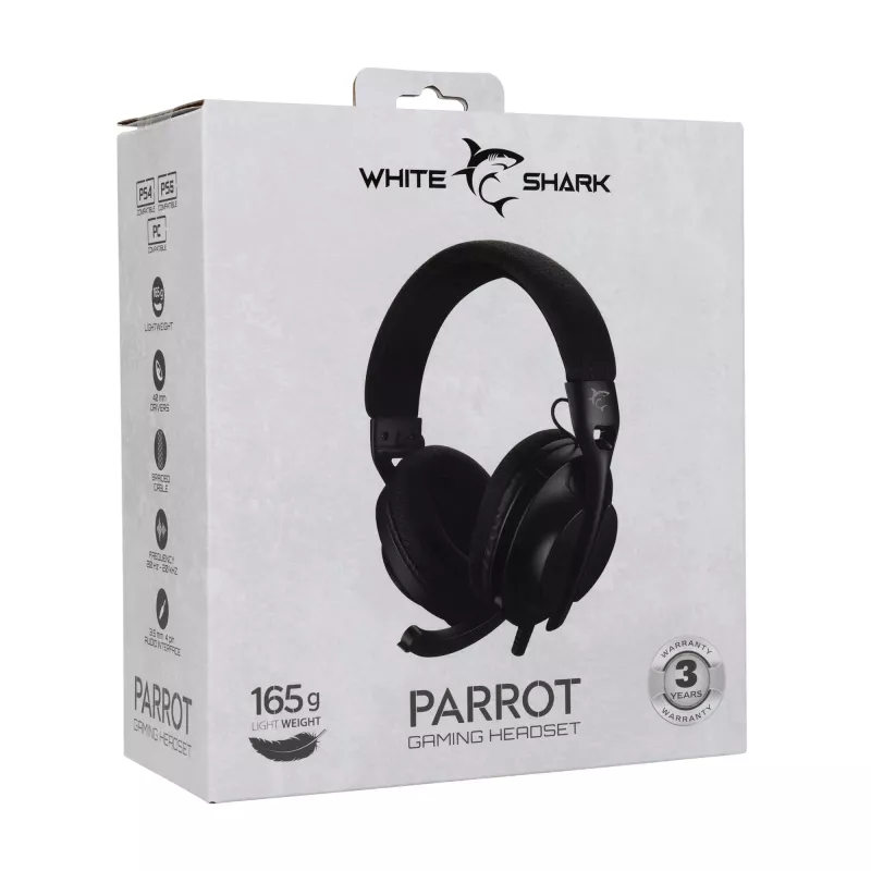 White Shark PARROT GH-2440 Czarny Zestaw Słuchawkowy do Gier