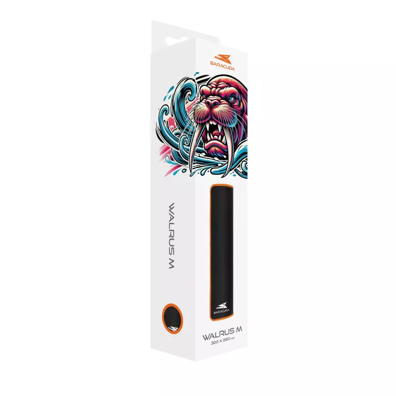 Baracuda WALRUS-M BGMP-081 Podkładka pod mysz gamingowa Czarno-Pomarańczowa 300x250