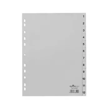 DURABLE Index Dividers A4 1-12 PP Full-Cover Grey