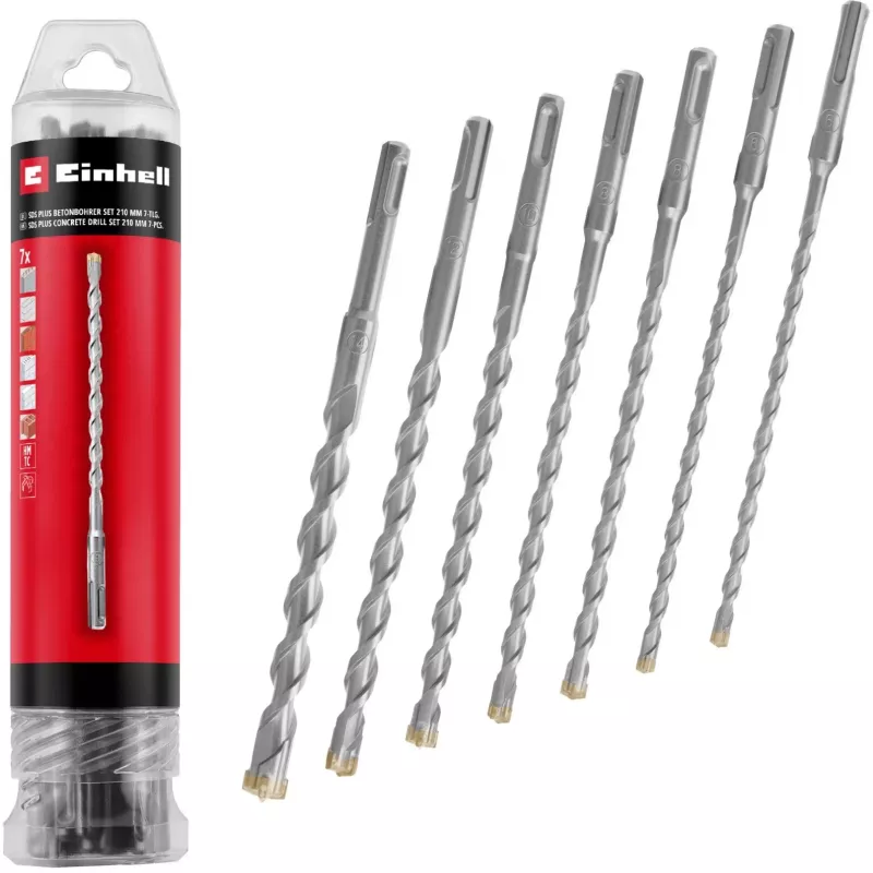 Zestaw wierteł udarowych SDS-plus EINHELL-KWB, Ø 6-14 mm (7-częściowy, 210 mm)