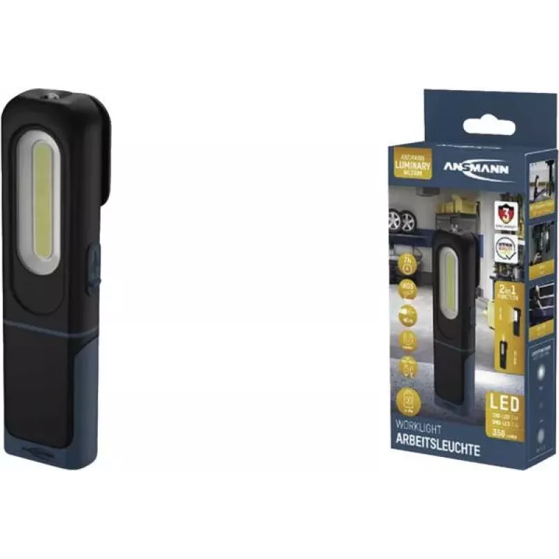 ANSMANN WL350R LED Rechargeable Floodlight Black, 1800 Lux, 350 Lumens, 1 Piece (1600-0706)