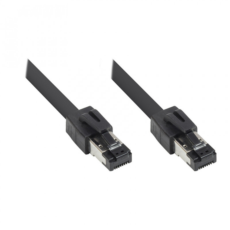 GoodConnections RNS® Cat.8.1 S/FTP Patch Cable, 0.5m, Czarny, LSZH, 40 Gbit/s, 2000 MHz