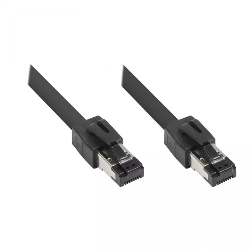 GoodConnections RNS® Cat.8.1 S/FTP Patch Cable, 0.5m, Czarny, LSZH, 40 Gbit/s, 2000 MHz