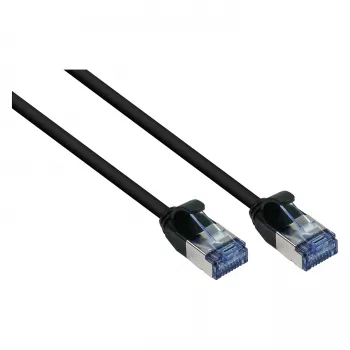 Good Connections RNS® SlimLine Patch Cable Cat.6A U/FTP PiMF LSZH 500MHz Copper Black 0,5m