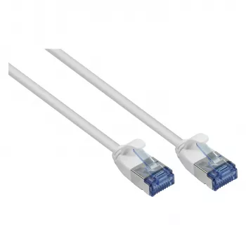 GoodConnections RNS Patch Cable SlimLine, Cat.6A, U/FTP, PiMF, Halogen-Free (LSZH), 500MHz, Copper, White, 2m
