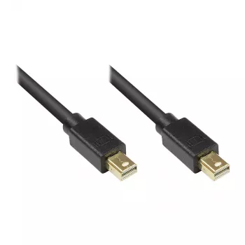 GoodConnections Kabel Mini DisplayPort 1.2, Męski-Męski, Pozłacany, Czarny, 1m