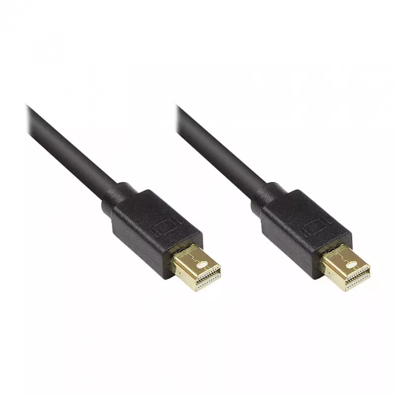 GoodConnections Kabel Mini DisplayPort 1.2, Męski-Męski, Pozłacany, Czarny, 1m