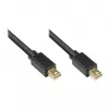 GoodConnections Mini DisplayPort 1.1 Cable, Male to Male, Gold-Plated, Black, 3m