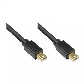 GoodConnections Mini DisplayPort 1.1 Cable, Male to Male, Gold-Plated, Black, 3m