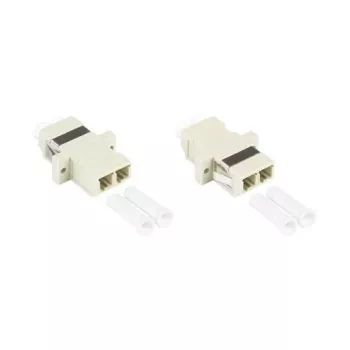 GoodConnections LC/UPC do LC/UPC Dupleksowy Adapter Światłowodowy, OM2 Wielomodowy, Tuleja Ceramiczna, Obudowa Plastikowa z Kołnierzem, Szary (LW-K202)