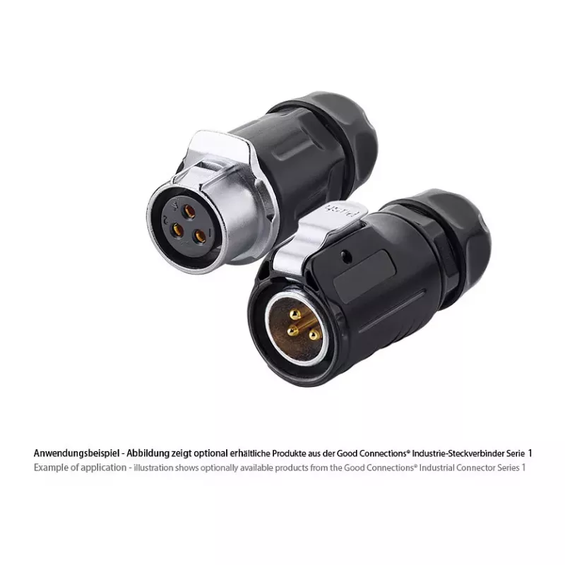 GoodConnections Industrial Connector S1 - Power 3-Pin Plug M20 IP65/66