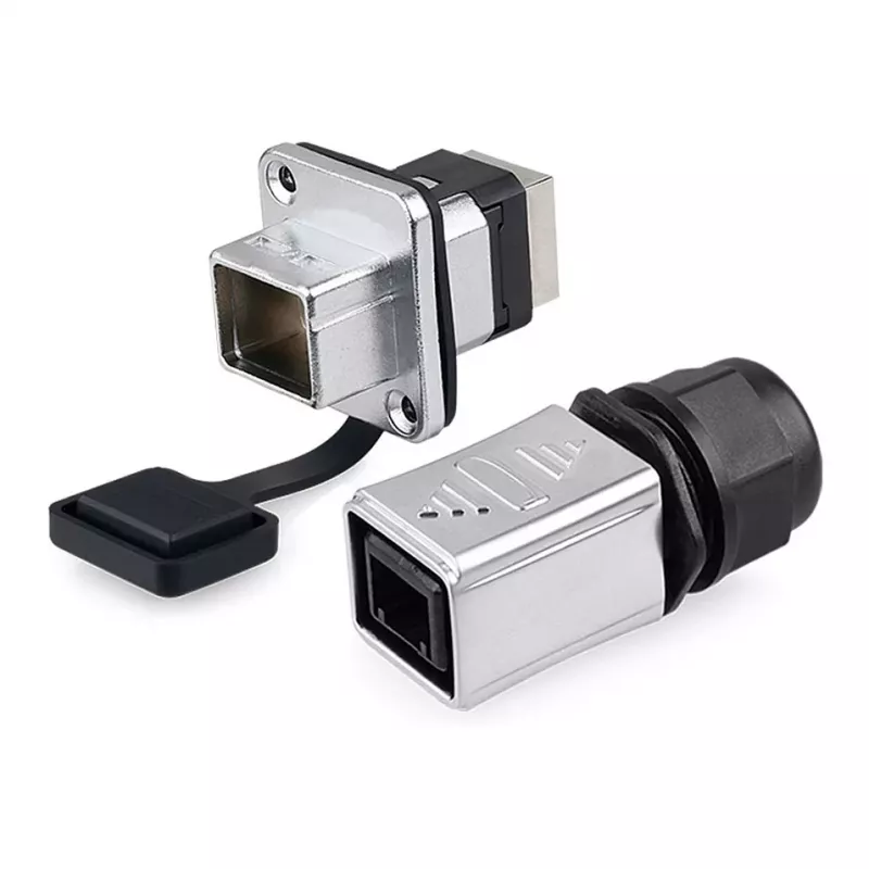 GoodConnections Industrial Connector S6 - Nieobsadzona wtyczka, wycięcie RJ45, metal, Good Connections®