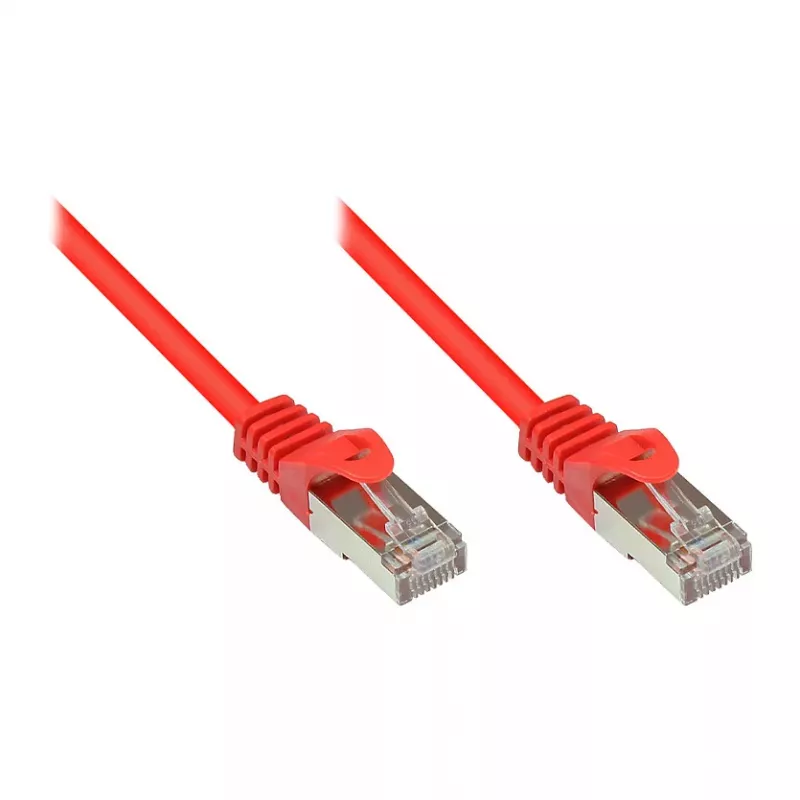 GoodConnections Alcasa Cat5e RJ-45 Patch Cable, 0.15m, Red, Gold-Plated Connectors