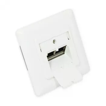 GoodConnections Gniazdo sieciowe Cat. 6, 2xRJ45, ekranowane, podtynkowe, kompatybilne z designem, pionowe wprowadzenie kabla, biel sygnałowa (RAL 9003), GC-N0024