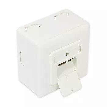 GoodConnections Gniazdo sieciowe Cat.6, 2xRJ45, ekranowane, montaż natynkowy, perłowa biel RAL1013, GC-N0027