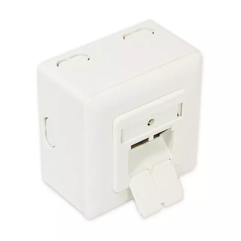 GoodConnections Gniazdo sieciowe Cat.6, 2xRJ45, ekranowane, montaż natynkowy, perłowa biel RAL1013, GC-N0027