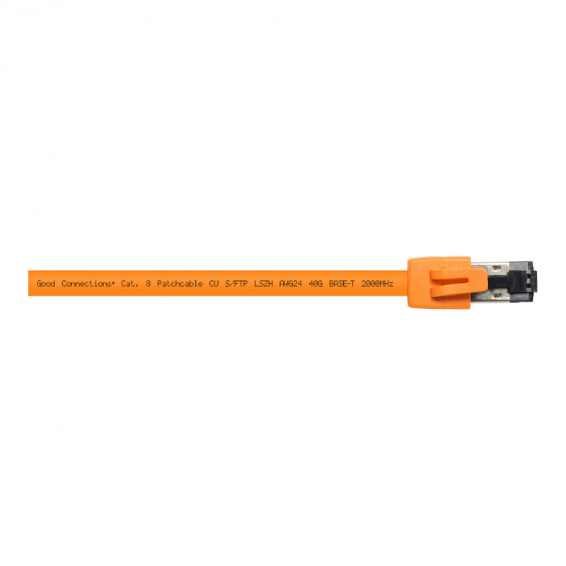 GoodConnections RNS® Cat.8.1 S/FTP Patch Cable, PiMF, LSZH, 2000MHz, 40Gbit/s, Orange, 0.5m