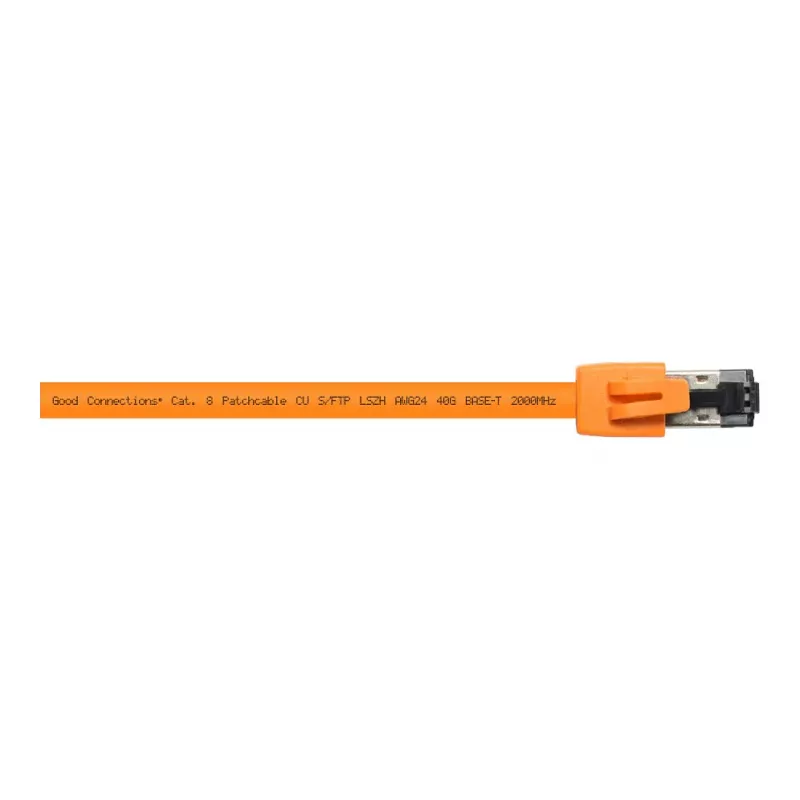 GoodConnections RNS® Cat.8.1 S/FTP Patch Cable, PiMF, LSZH, 2000MHz, 40Gbit/s, Orange, 0.5m