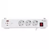 Equip Power Strip CEE 7/7 90° do 3x Schuko / 2x USB-C + USB-A, Biały, 1.5m