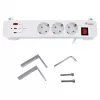 Equip Power Strip CEE 7/7 90° do 3x Schuko / 2x USB-C + USB-A, Biały, 1.5m