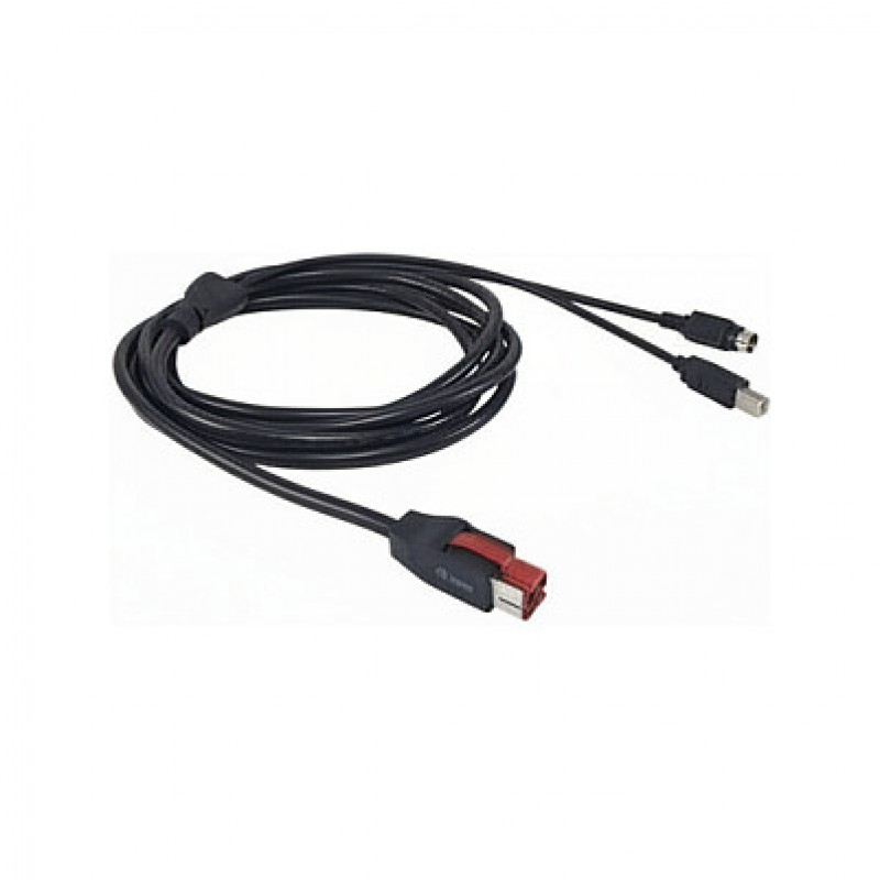 Equip PoweredUSB Cable 24V to Mini-DIN 3-Pin Male 3.00m Black