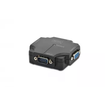 DIGITUS DS-41120-1 Rozdzielacz VGA 2-portowy, obudowa plastikowa, 350 MHz, HDSUB 15/M na 2x HDSUB 15/F, 1080p