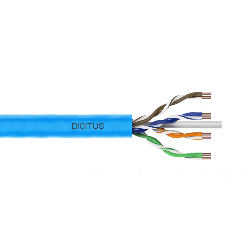 DIGITUS Cat.6A U/UTP B2ca AWG 23/1 LSOH 100m Blue Installation Cable