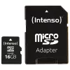 Karta pamięci Intenso 16GB MicroSDHC Class 4 z adapterem SD, prędkość odczytu do 21 MB/s, czarna