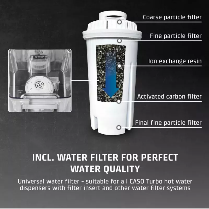 CASO HW 666 Inox Turbo Hot Water Dispenser 2.7L 2600W Stal nierdzewna/Czarny