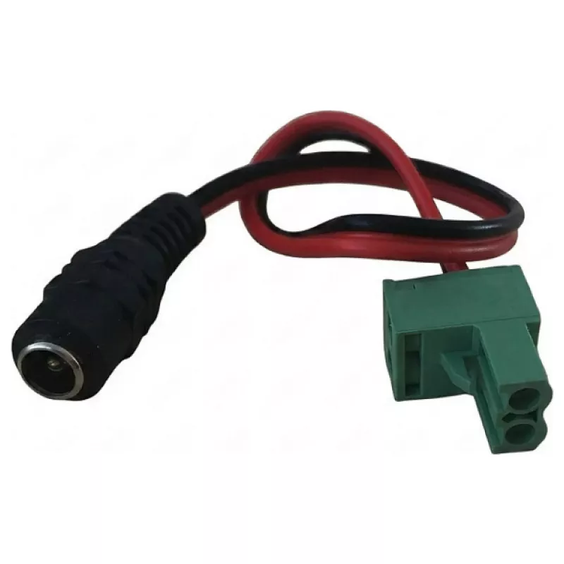 Przewód adaptera Synergy 21 LED DC Power Jack do KEFA Phoenix, żeński 5,5x2,1mm na męską wtyczkę 2-pin, 15cm, czarny