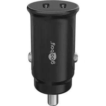 GOOBAY Dual-USB-C PD Auto Fast Charger (Power Delivery), Black - 30W (12/24V) Suitable for Devices with USB-C