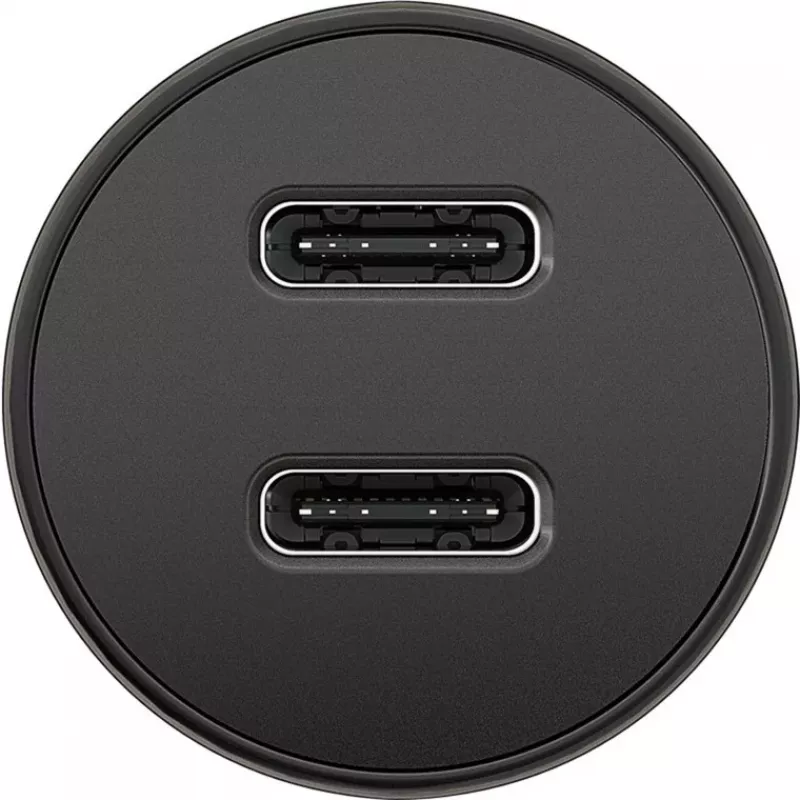 GOOBAY Dual-USB-C PD Auto Fast Charger (Power Delivery), Black - 30W (12/24V) Suitable for Devices with USB-C