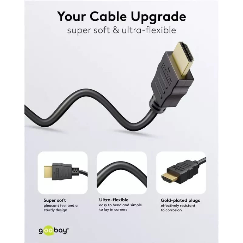 Goobay HDMI High-Speed Cable with Ethernet | Soft | 0,5 m