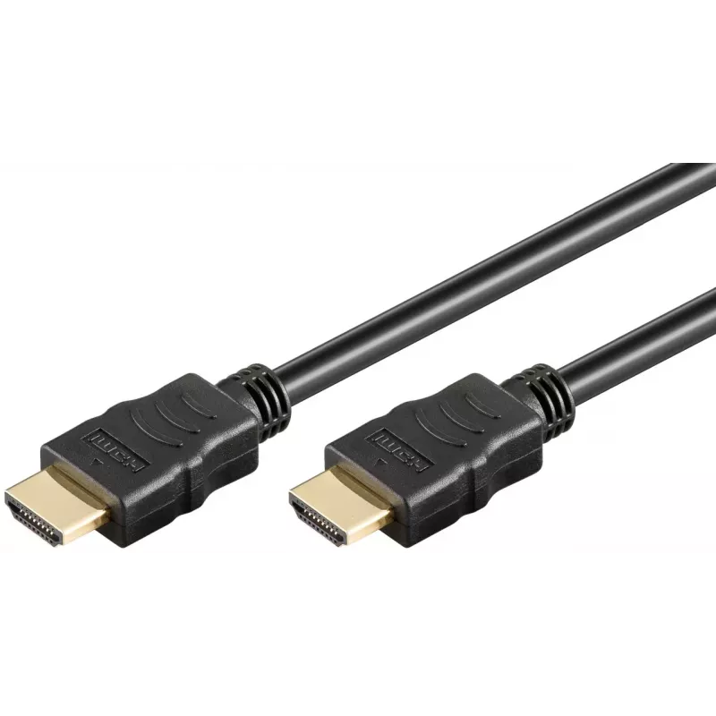 Goobay 80102 HDMI High-Speed Cable with Ethernet, Soft, 1.5 m, Black