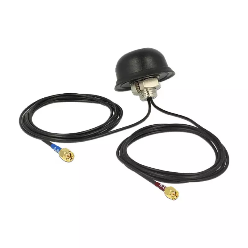 Antena wielopasmowa NAVILOCK GPS GSM UMTS LTE SMA 2-5 dBi 2x2m RG-174 dookólna do montażu na dachu, zewnętrzna